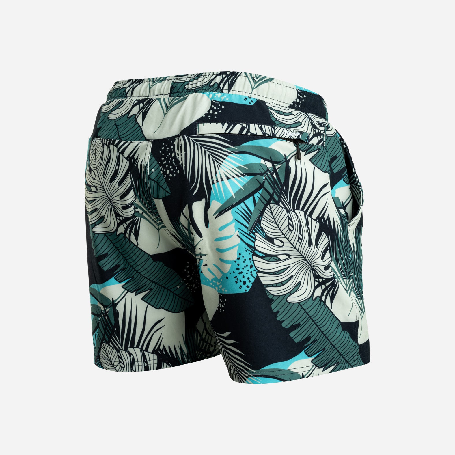 Agua Volley 2N1 Swim Short 5": Fronds Dark Navy