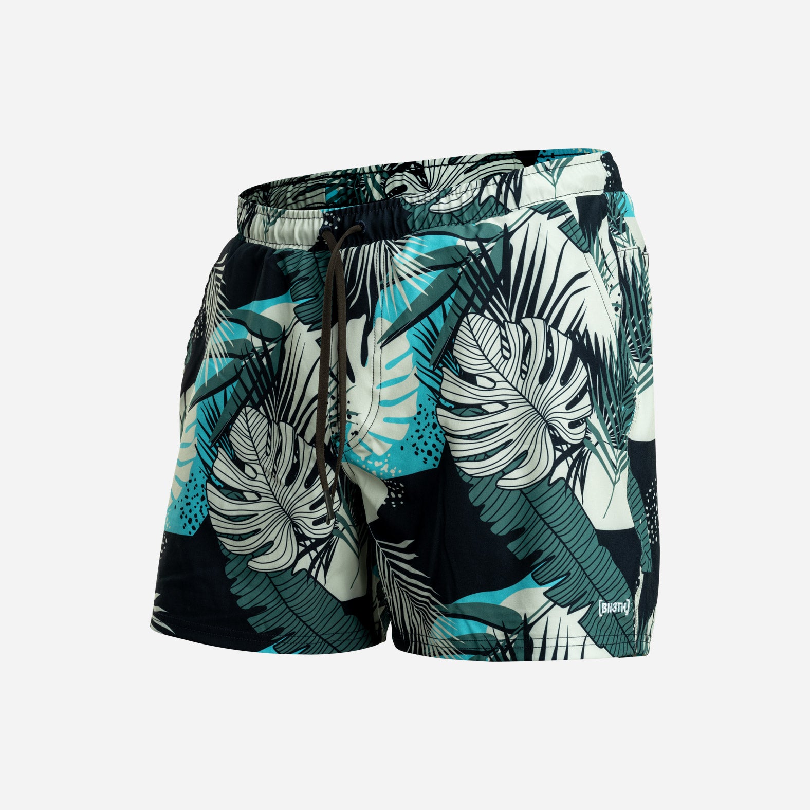 Agua Volley 2N1 Swim Short 5": Fronds Dark Navy