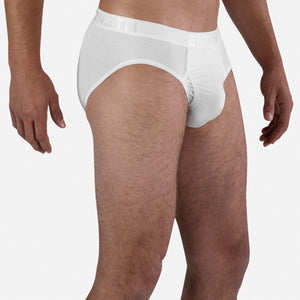 CLASSIC BRIEF WITH FLY: WHITE