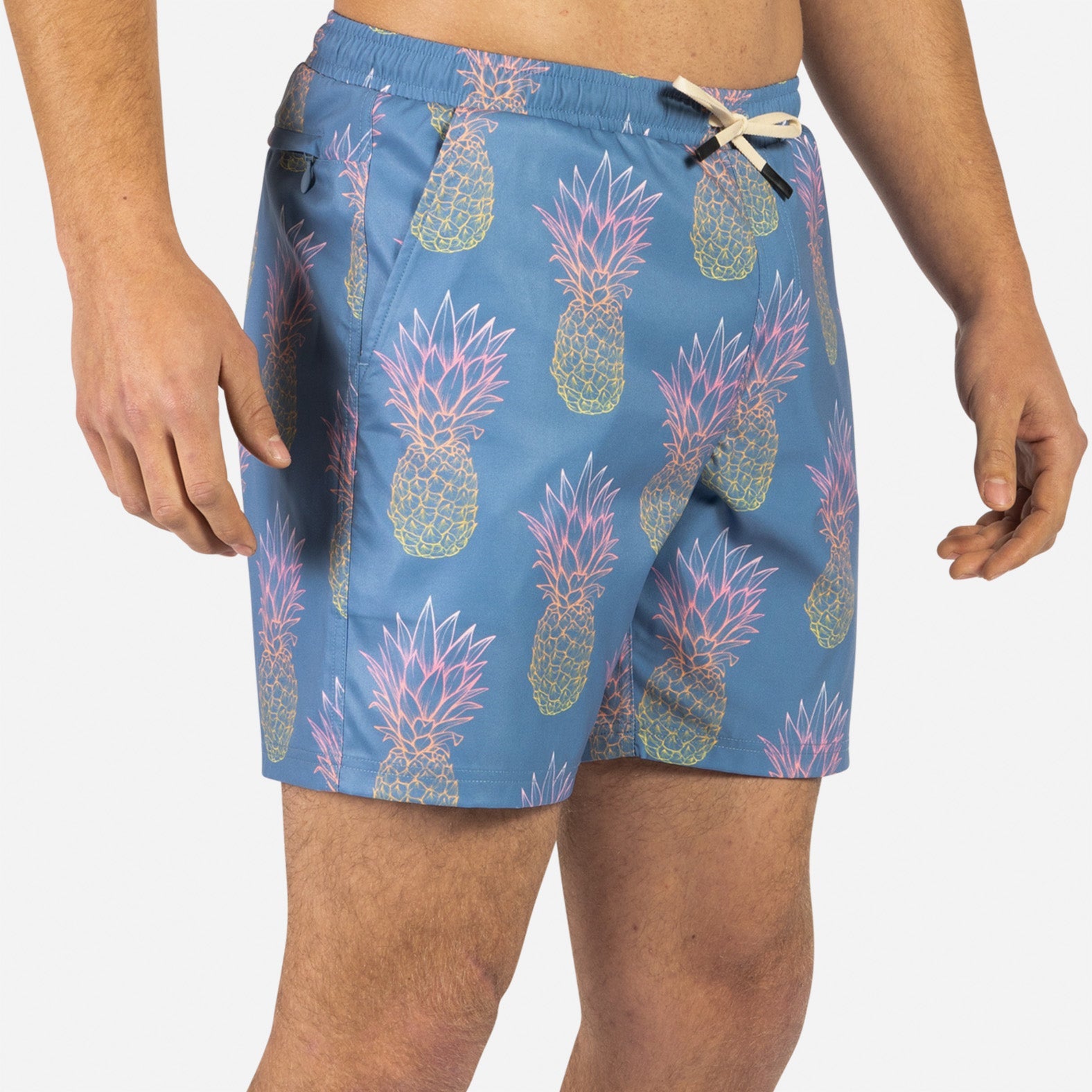 AGUA VOLLEY 2N1 SWIM SHORT 7": GRANDE PINEAPPLE FADE FOG