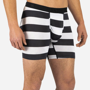 CLASSIC BOXER BRIEF: BLACK AND WHITE STRIPES