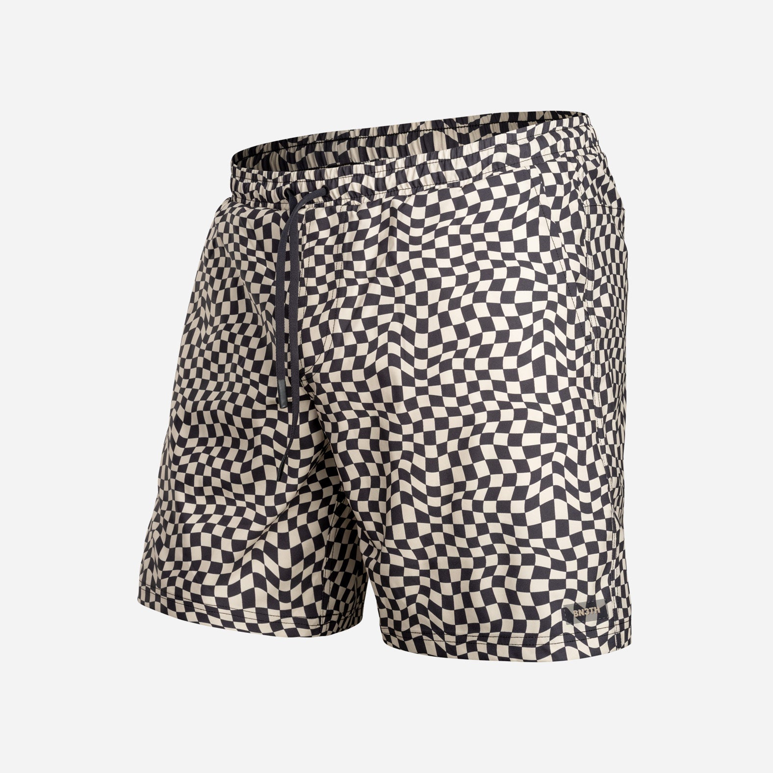 Agua Volley X 2N1 Swim Short 7”: Warped Checker Vanilla