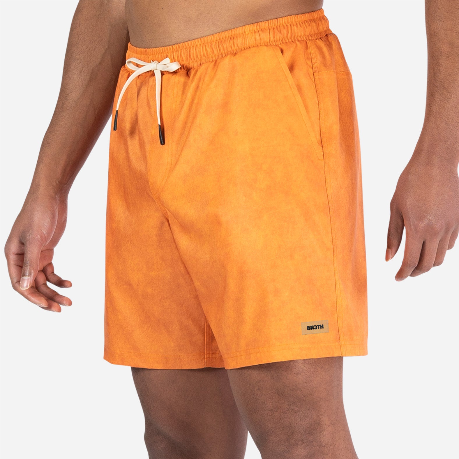 Agua Volley X 2N1 Swim Short 7”: Cinnamon Orange Acid Wash