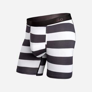 CLASSIC BOXER BRIEF: BLACK AND WHITE STRIPES