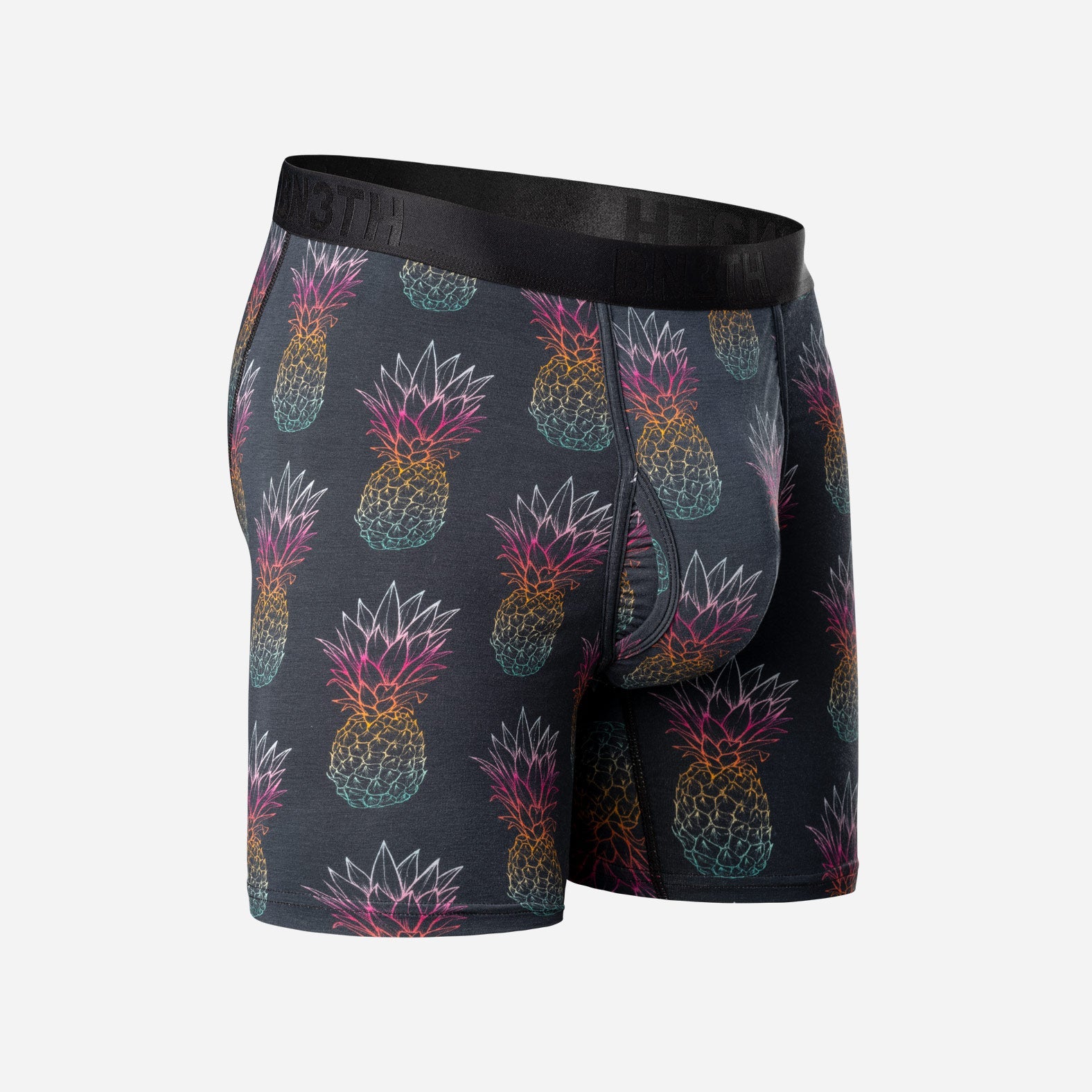 Classic Icon Boxer Brief With Fly: Pineapple Fade Black