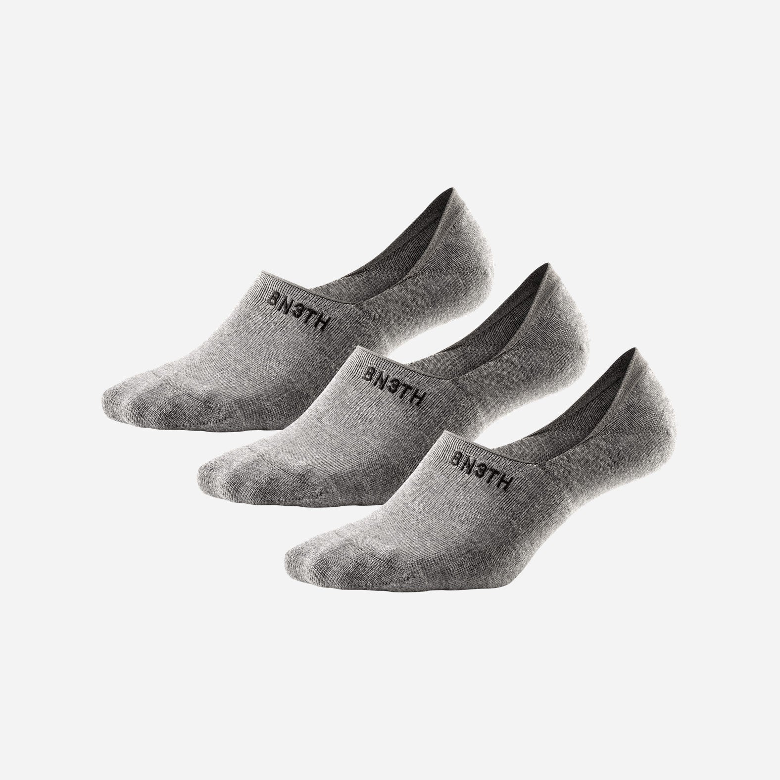 CLASSIC NO SHOW SOCK: HEATHER GREY 3 PACK