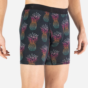 Classic Icon Boxer Brief With Fly: Pineapple Fade Black