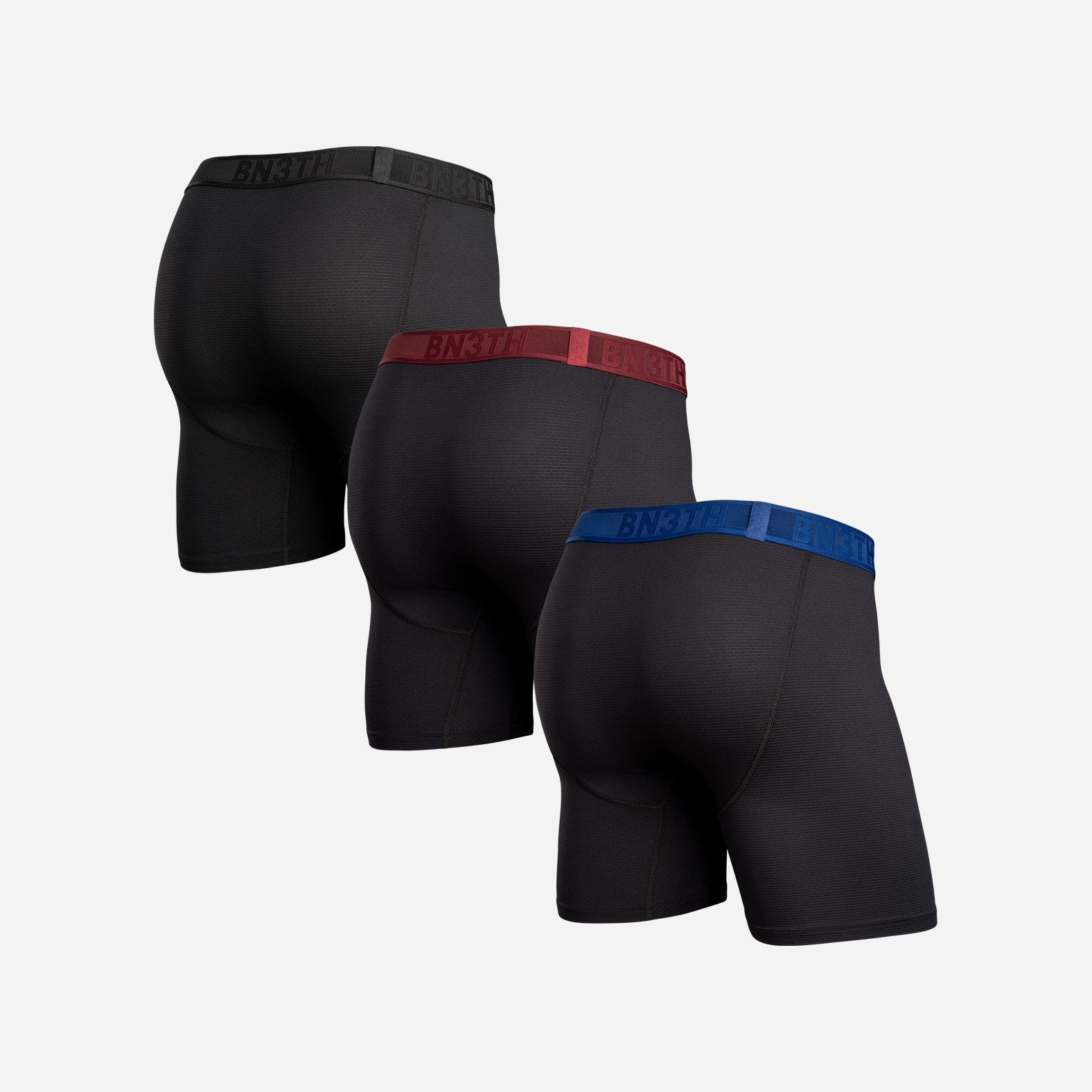 Pro Flex Boxer Brief: Black/Recovery/Rhubarb 3 Pack