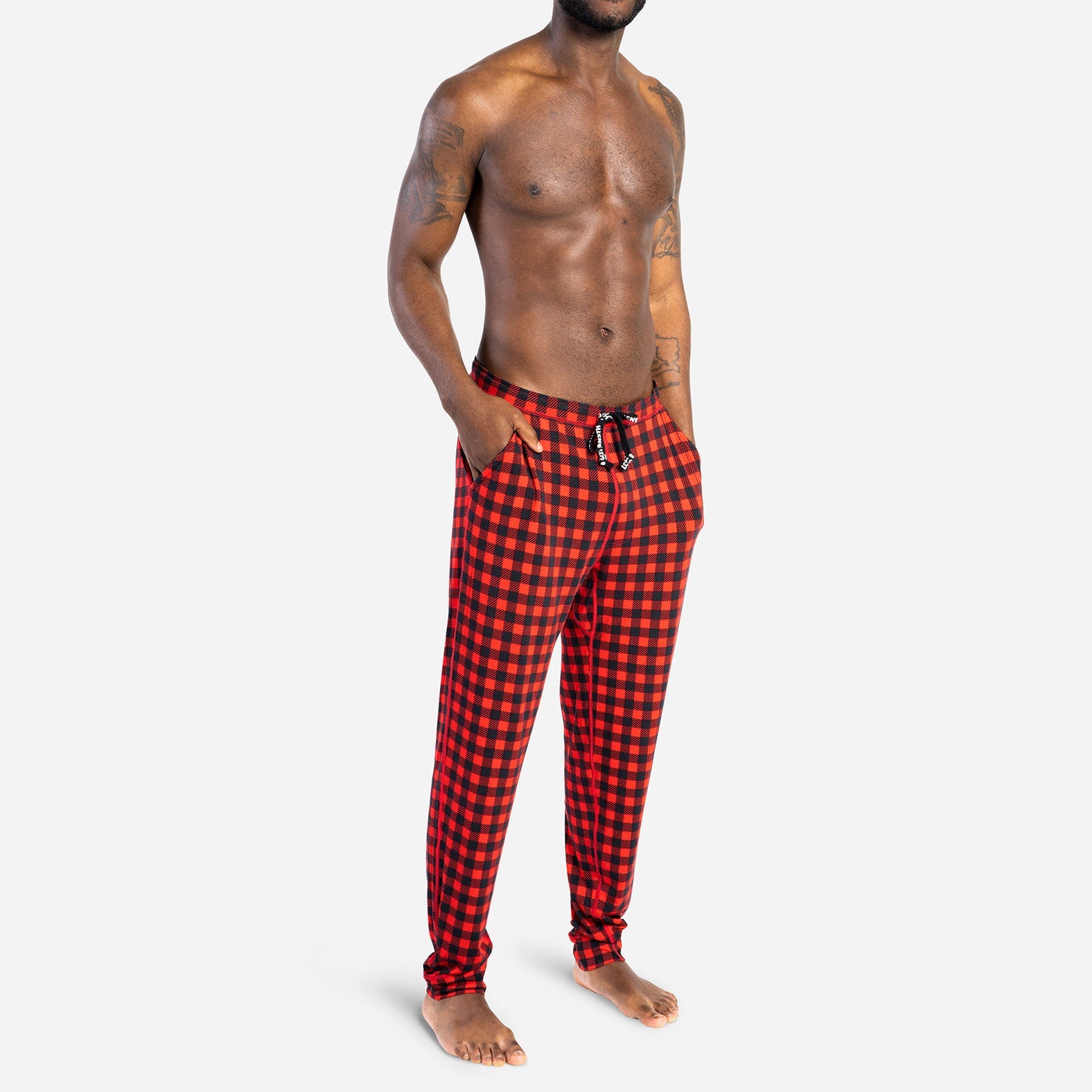 BN3TH M Pj Pant Buffalo Check Red Sleepwear long